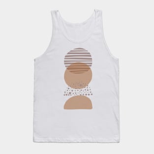 Abstract Geometric Organic Shapes In Neutral Colors Tank Top